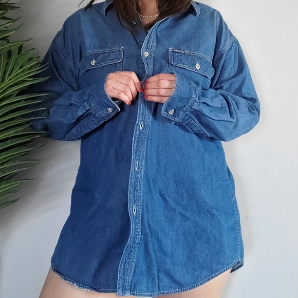 *SOLD* Vintage Dickies Flannel Lined Denim Shirt - Picture 2 of 8